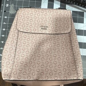 Light Pink Guess logo backpack